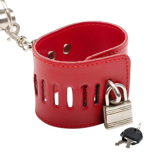 Steel BDSM spreader bar with adjustable neck collar and wrist cuffs