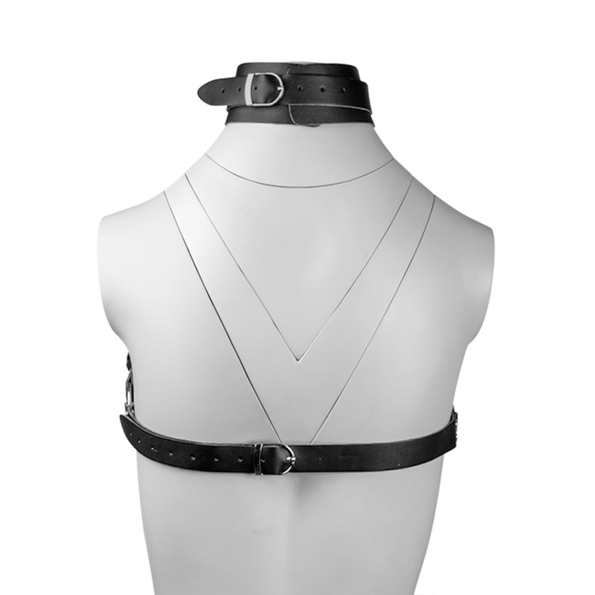 KR-0315 black chest harness with adjustable buckle straps