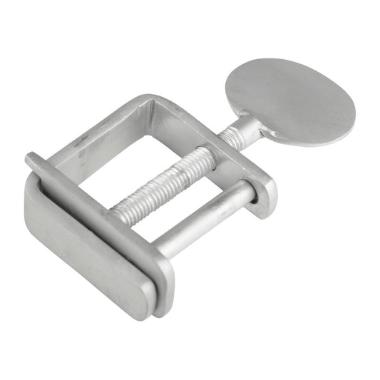 Metal nipple clamp with round screw pressure adjustment
