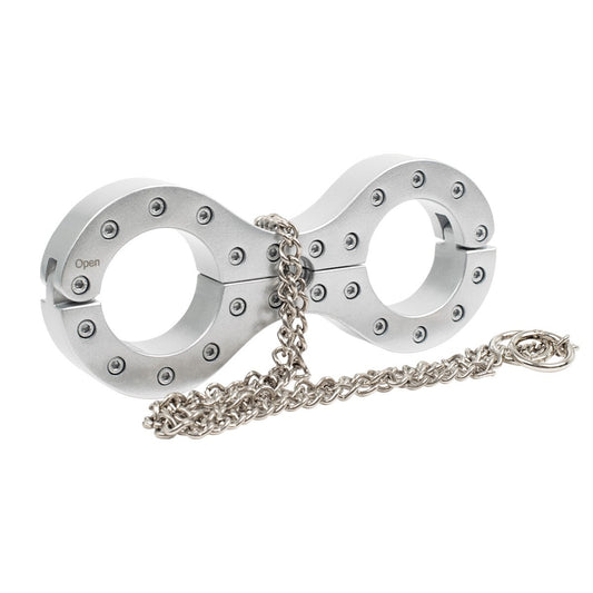KR-1021 lockable metal wrist cuffs with 98cm connecting chain