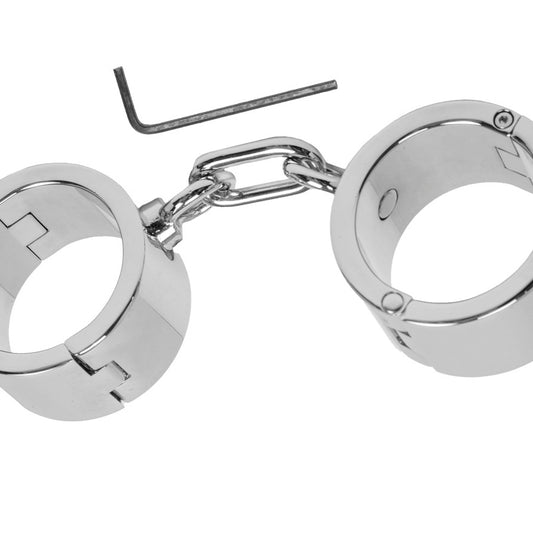 Heavy Duty Bondage Restraint Wrist Cuffs Stainless Steel BDSM Handcuffs