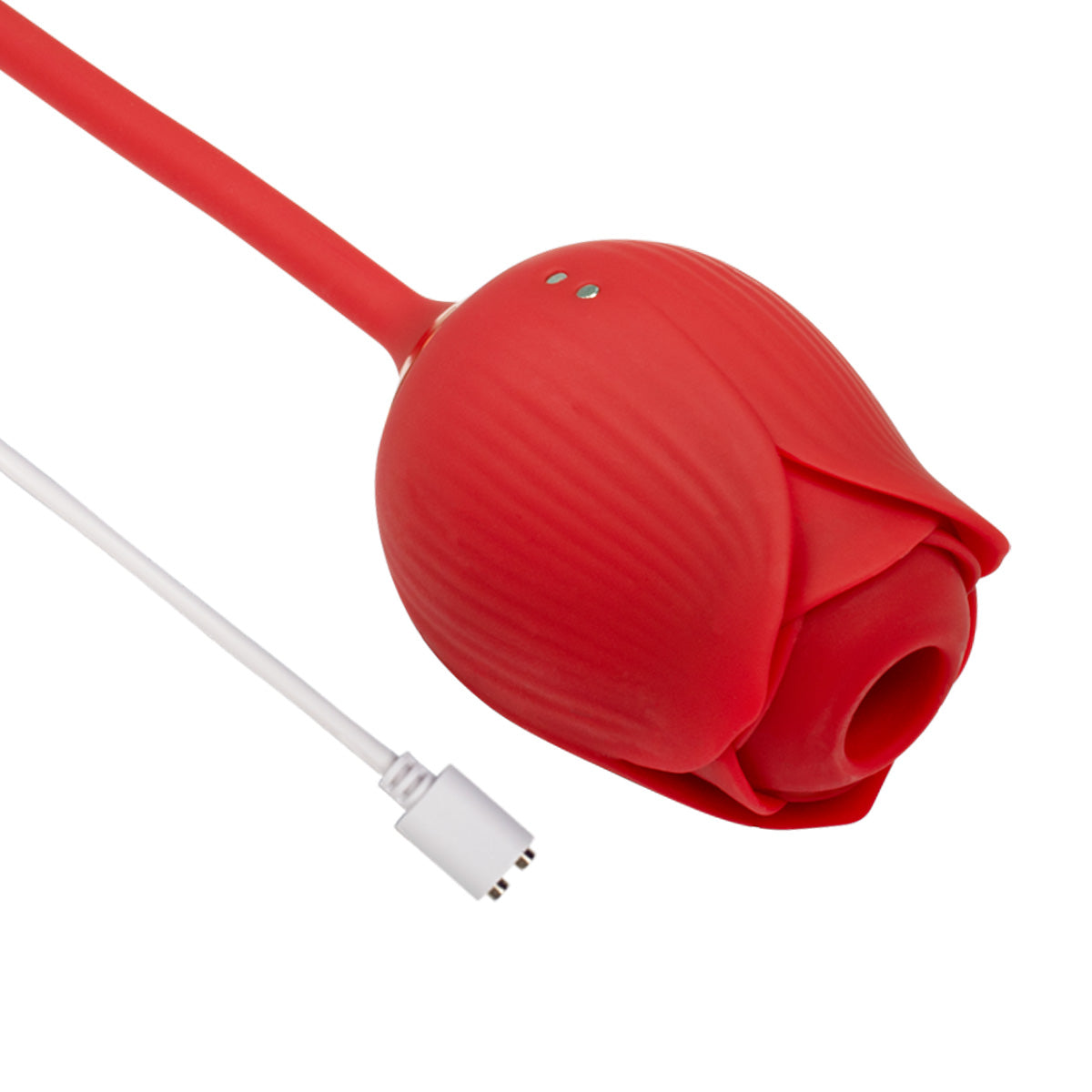 KR-1038 red rechargeable rose suction and bullet vibrator