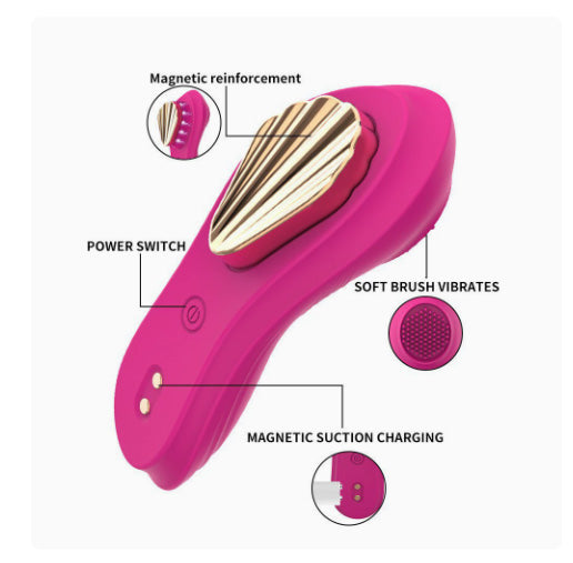 Red panty vibrator with textured stimulation area