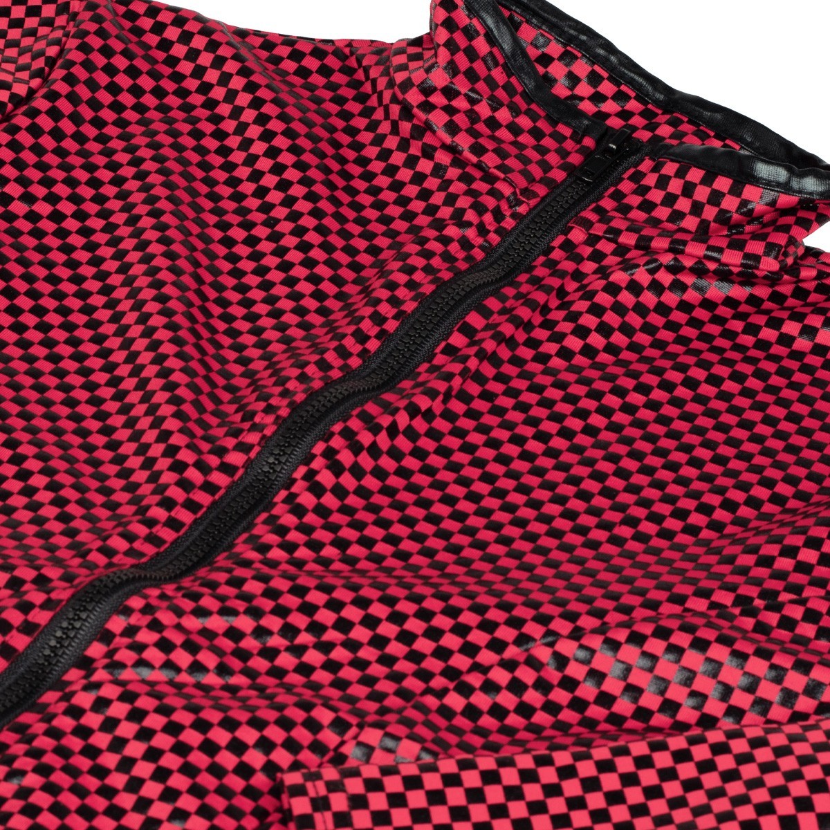 KR-80415 chequered wet look fetish catsuit Small Medium