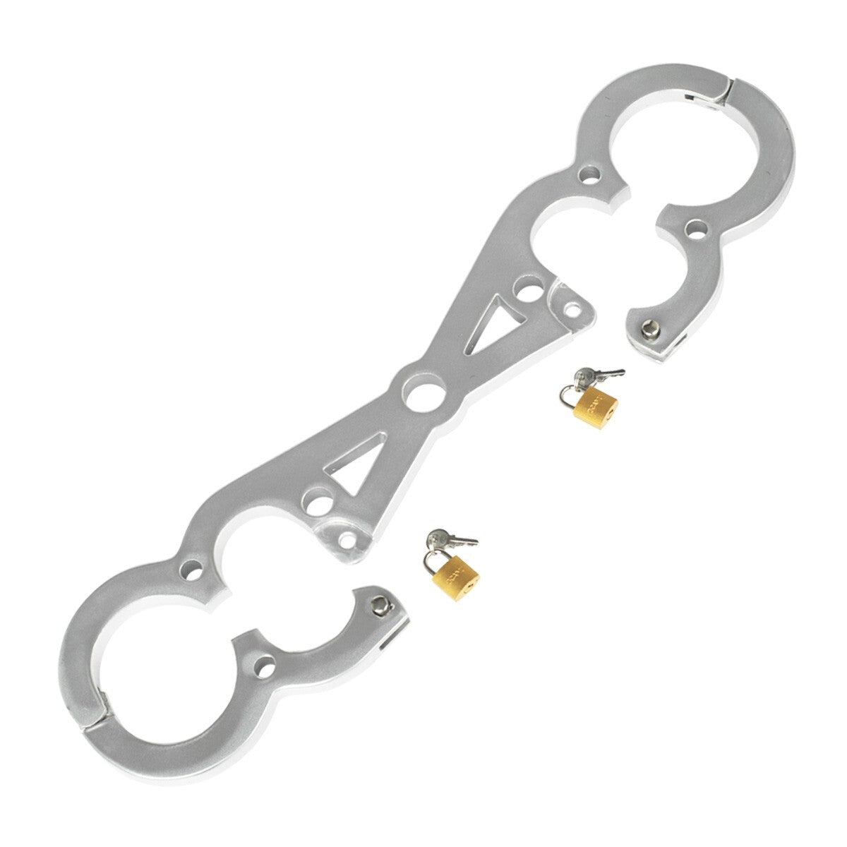 Bondage Restraint Metal Cangue Shrews Fiddle Hand Cuffs Wrist Ankle Binder BDSM