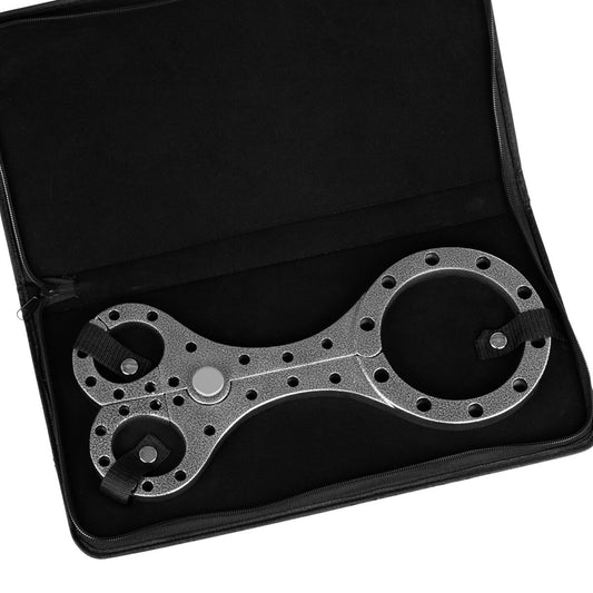 Heavy Duty Bondage Restraint Neck Collar with Handcuffs Rigid BDSM Pillary Bar