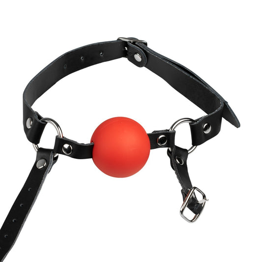 KR-0046 adjustable black head harness with red ball gag