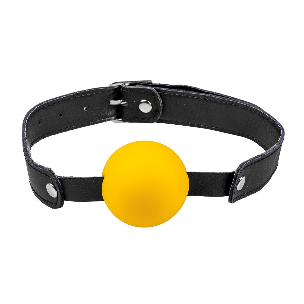 Yellow ball gag with adjustable black strap KR-0064