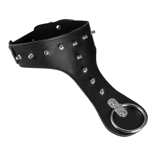 Black wide bondage collar with O-ring KR-0081