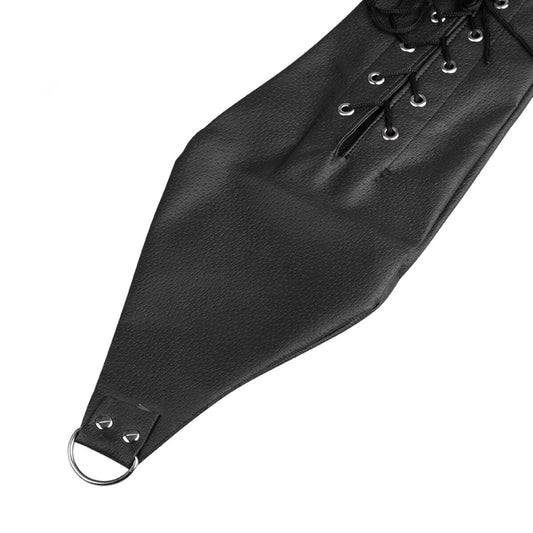 Black faux leather BDSM restraint mitt