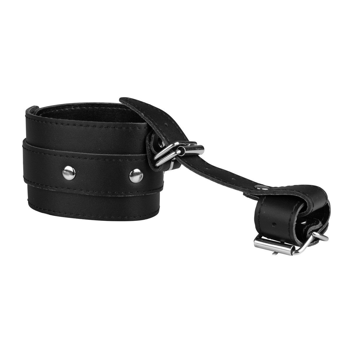 Black adjustable wrist and thumb bondage cuff