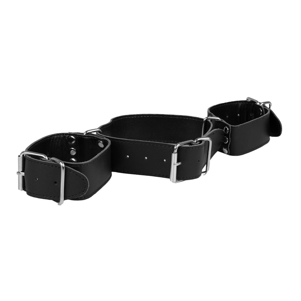 KR-0158 faux leather bondage waist belt with adjustable cuffs