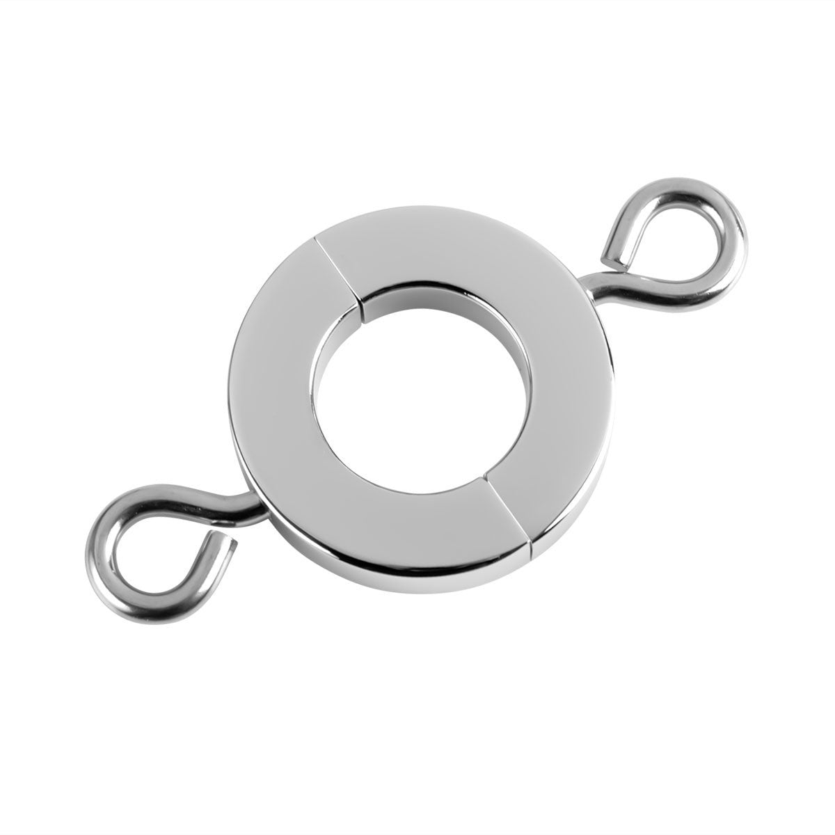 Small weighted steel ball ring with attachment eyebolts