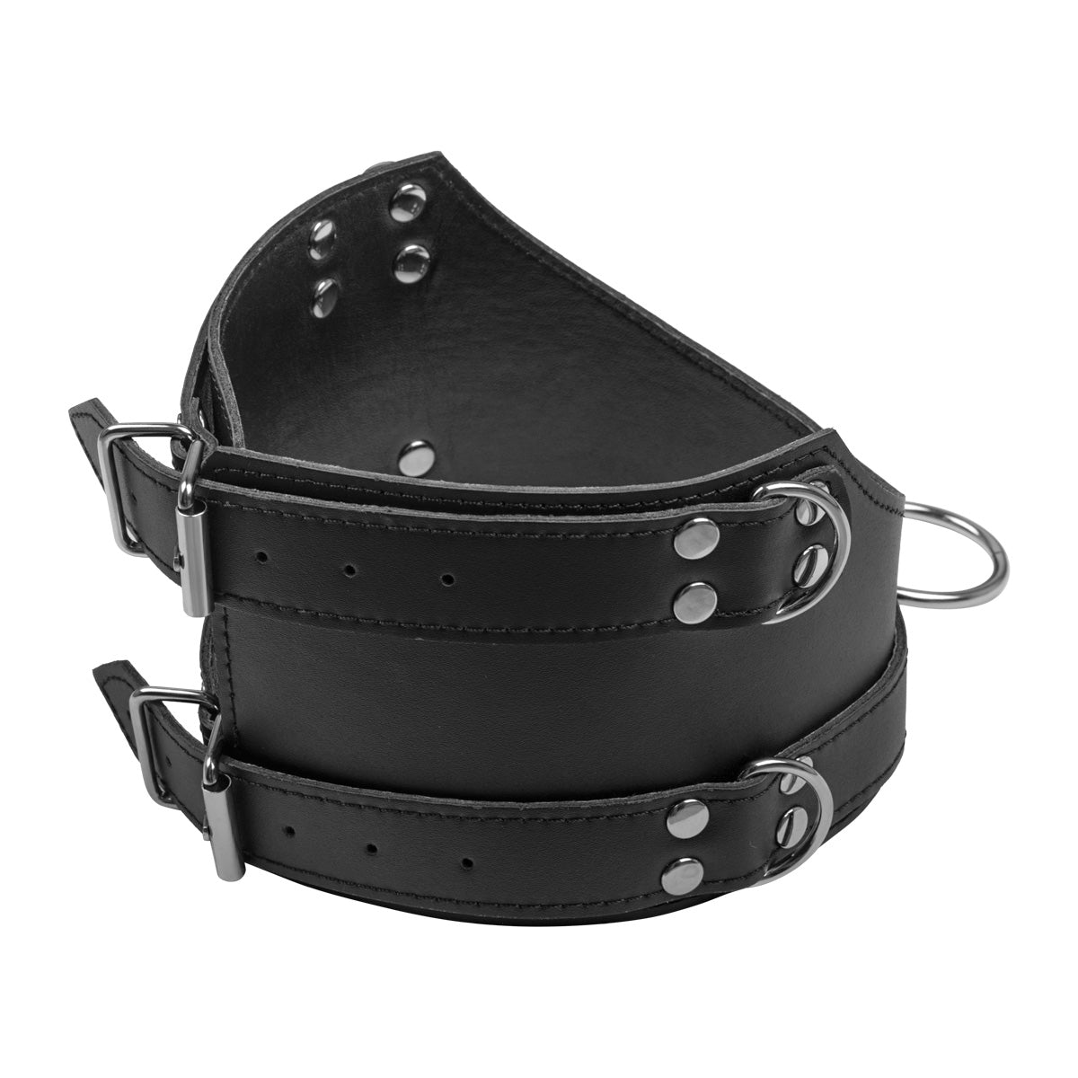 Adjustable black posture collar with dual buckle fastenings