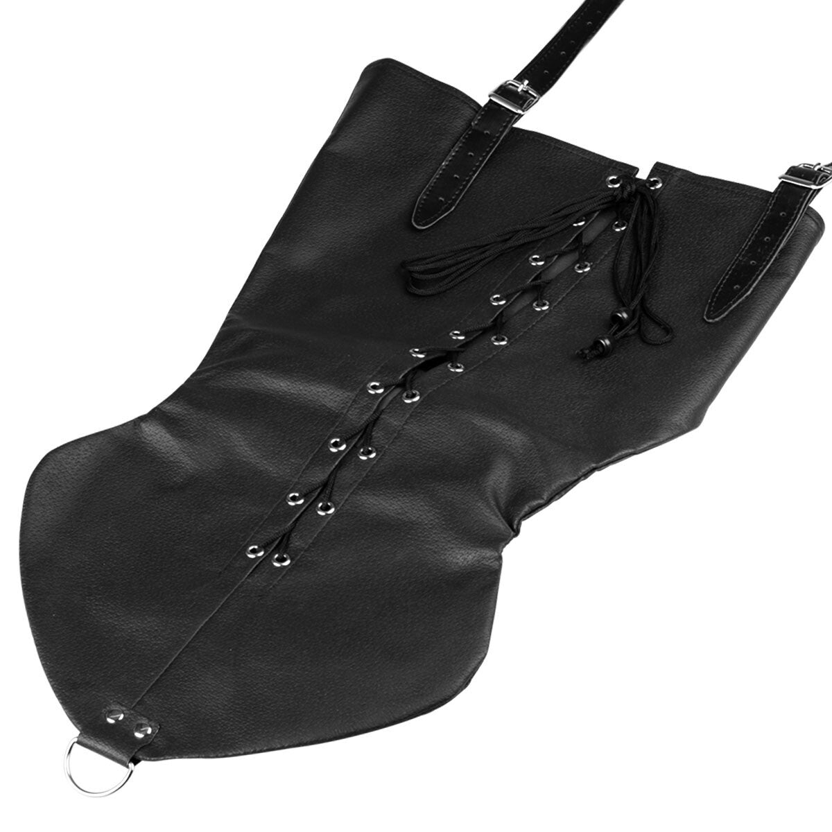 Black faux leather rear arm binder KR-0319