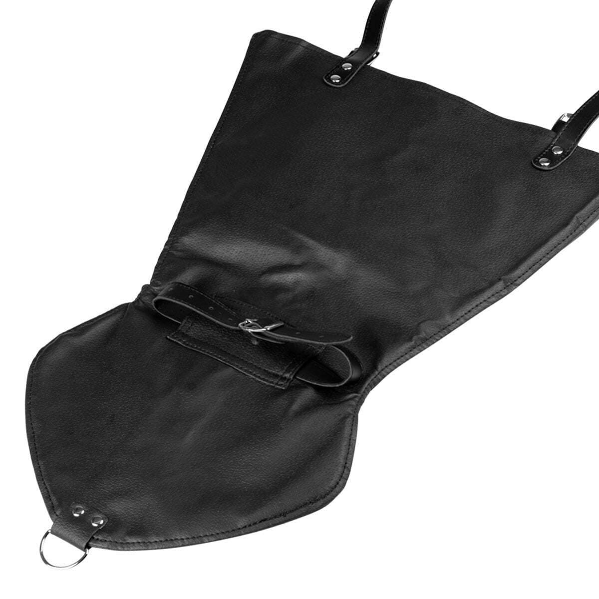Black lace-up bondage arm binder with buckle strap