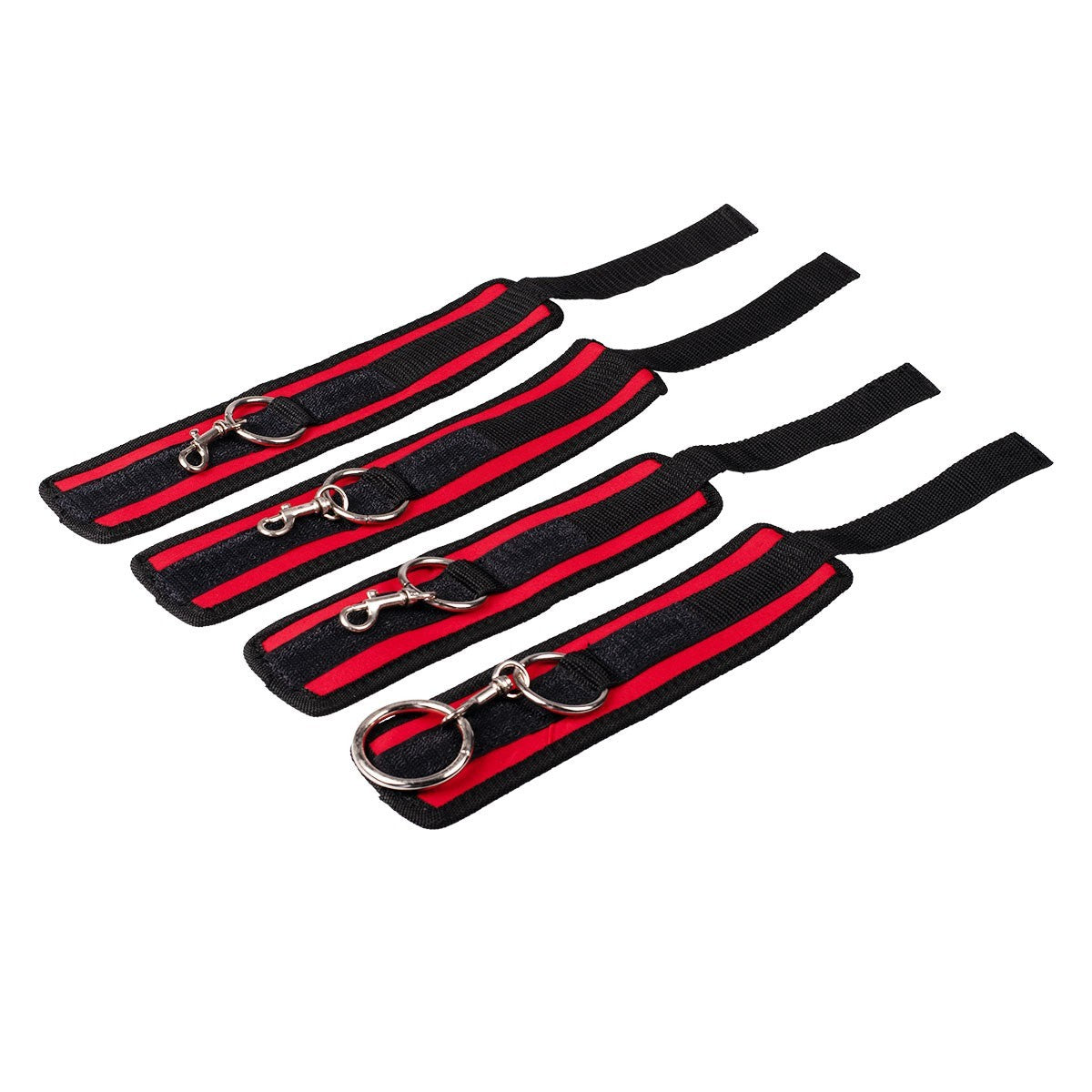 KR-0530 four-cuff hogtie restraint set with connecting clips