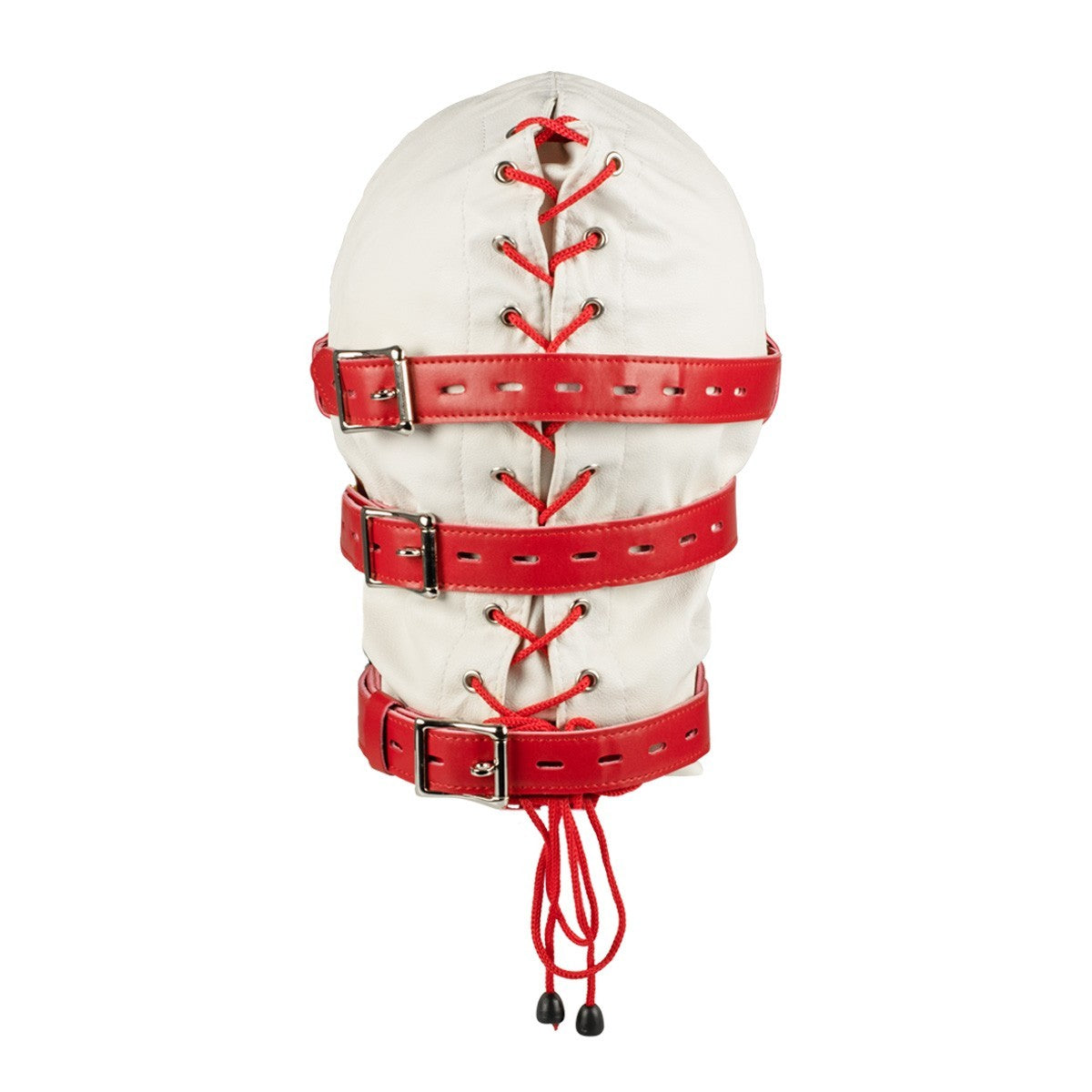 KR-0611AW adjustable bondage mask with collar D-rings