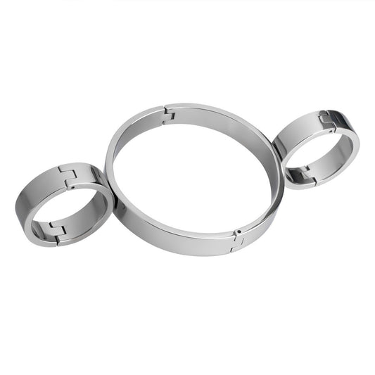 Steel bondage neck collar and wrist cuff restraint KR-0980