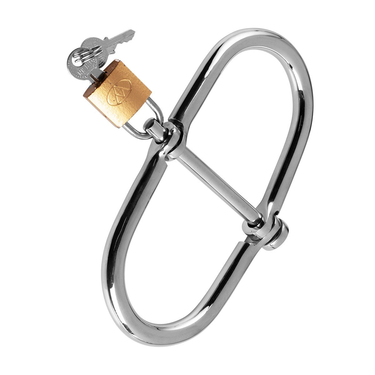 Lockable metal wrist shackles with rigid restraint bar