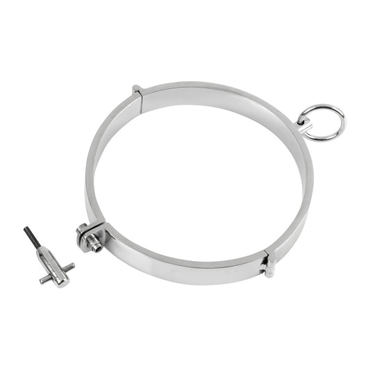 Heavy Duty Steel Bondage Collar Lockable BDSM Slave Neck Restraint