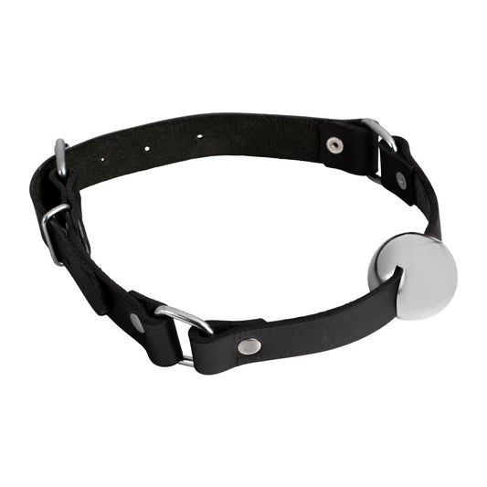 Stainless steel ball gag with black straps KR-1005
