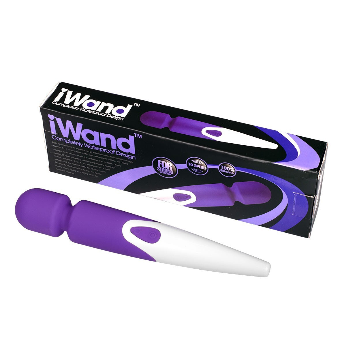 Rechargeable waterproof vibrating wand with silicone exterior