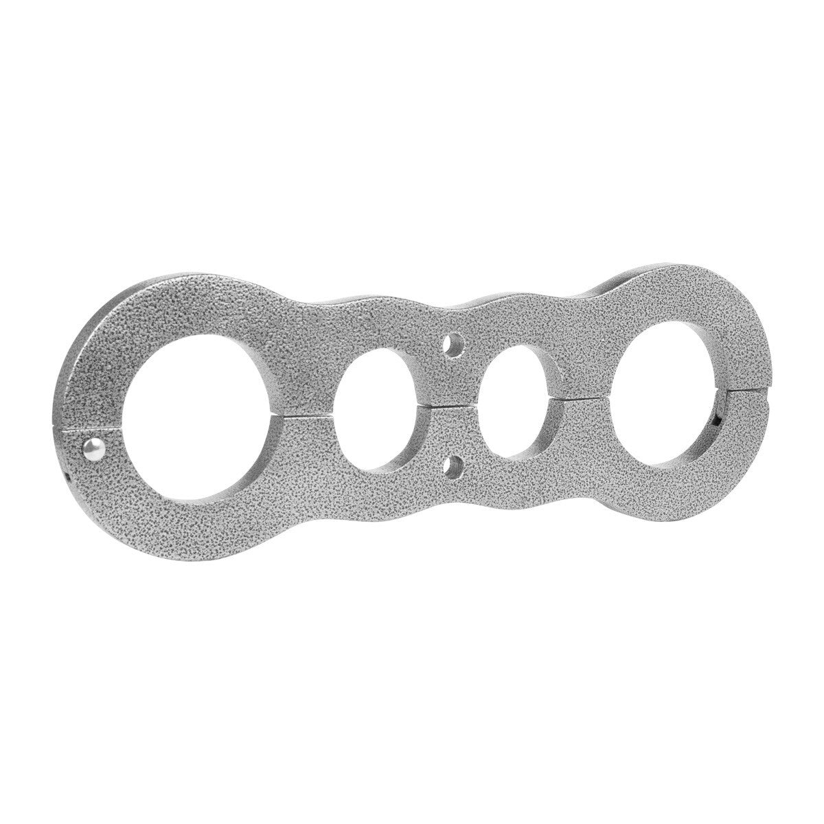 Gunmetal metal wrist restraint with lockable bondage bar