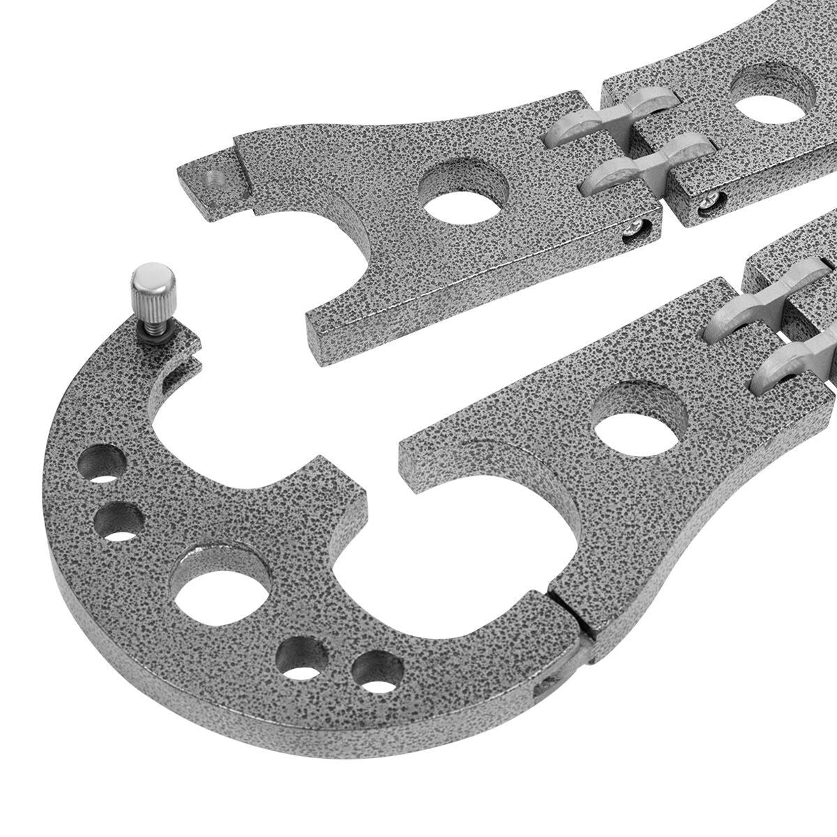 Attachment holes and machine-screw fastening on steel Shrew’s Fiddle
