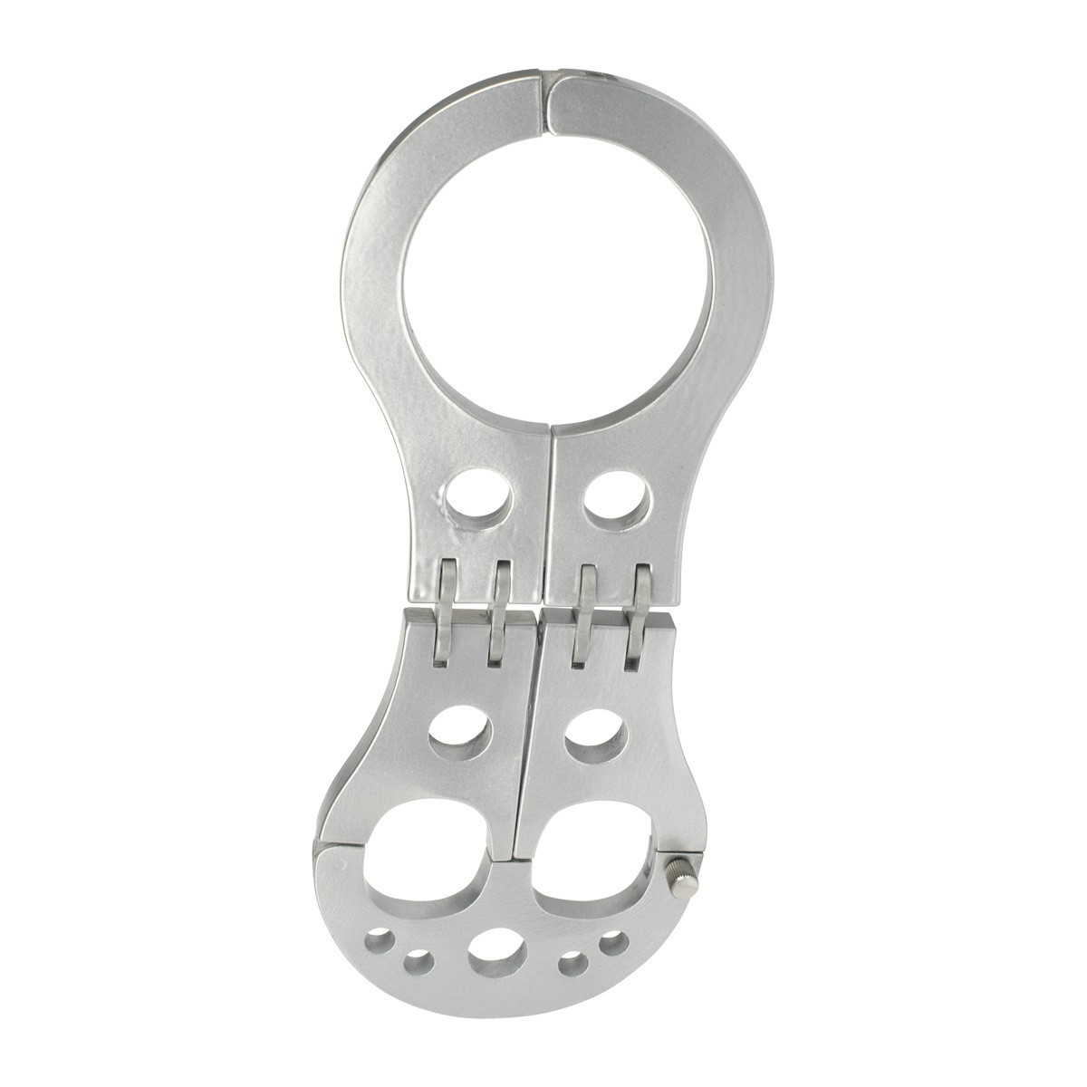 Heavy duty metal bondage cangue with neck and wrist restraints