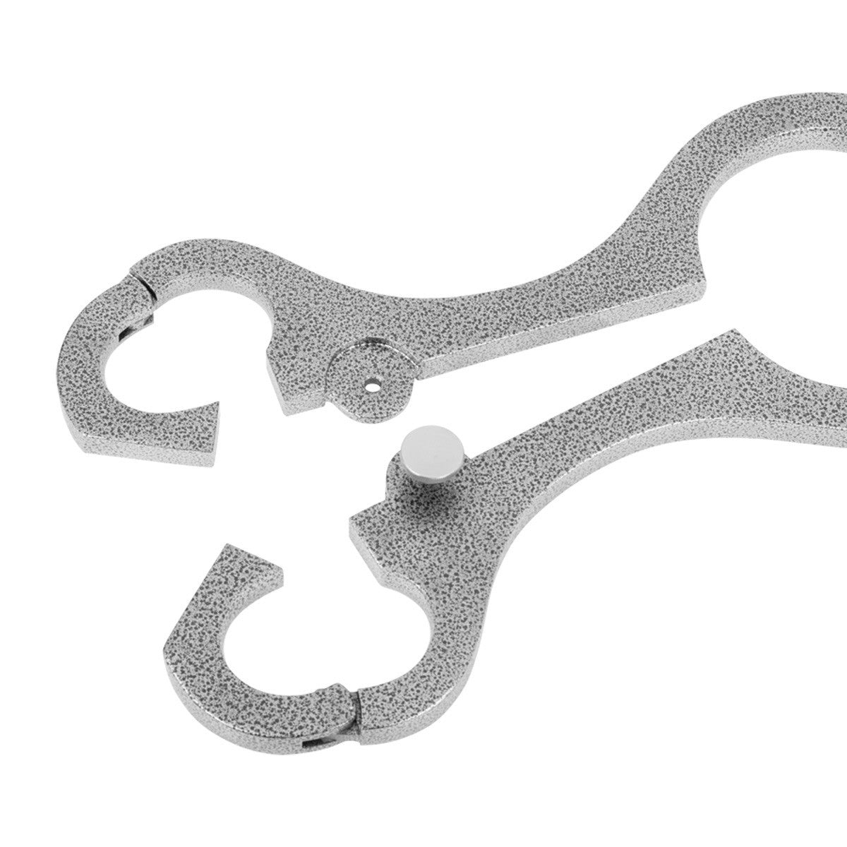 Metal Shrews Fiddle bondage restraint with 58mm wrist cuffs