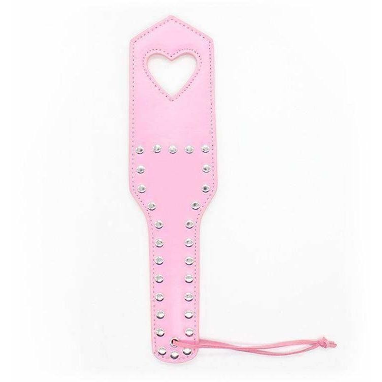 Pink heart cut-out studded spanking paddle KR-0117