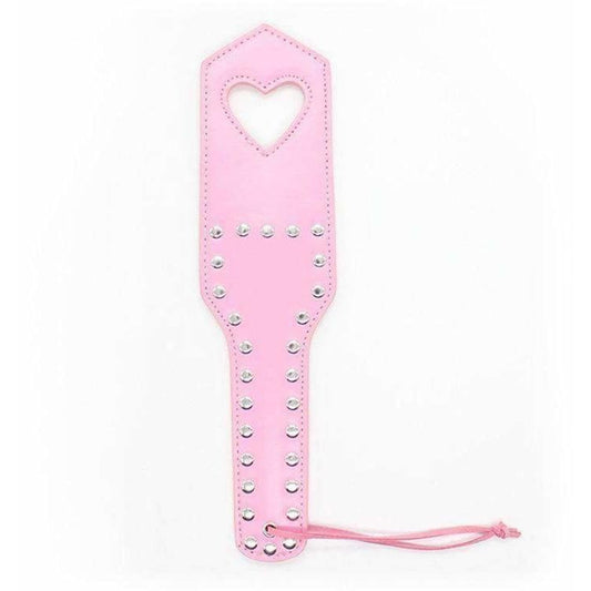 Pink heart cut-out studded spanking paddle KR-0117