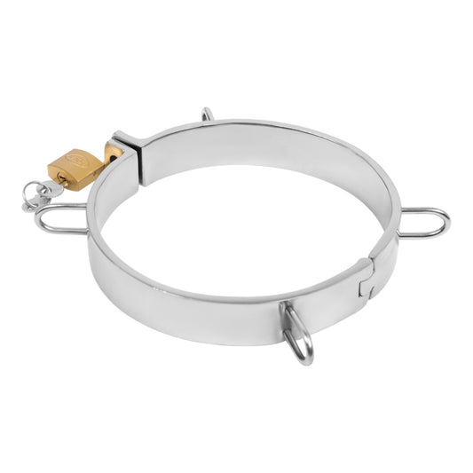 Heavy Duty Lockable Steel Bondage Collar