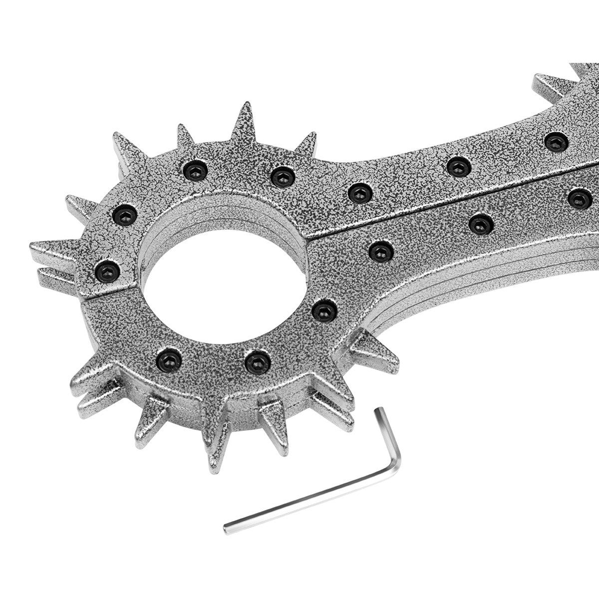 Metal wrist spreader bar with screw fastening restraint cuffs