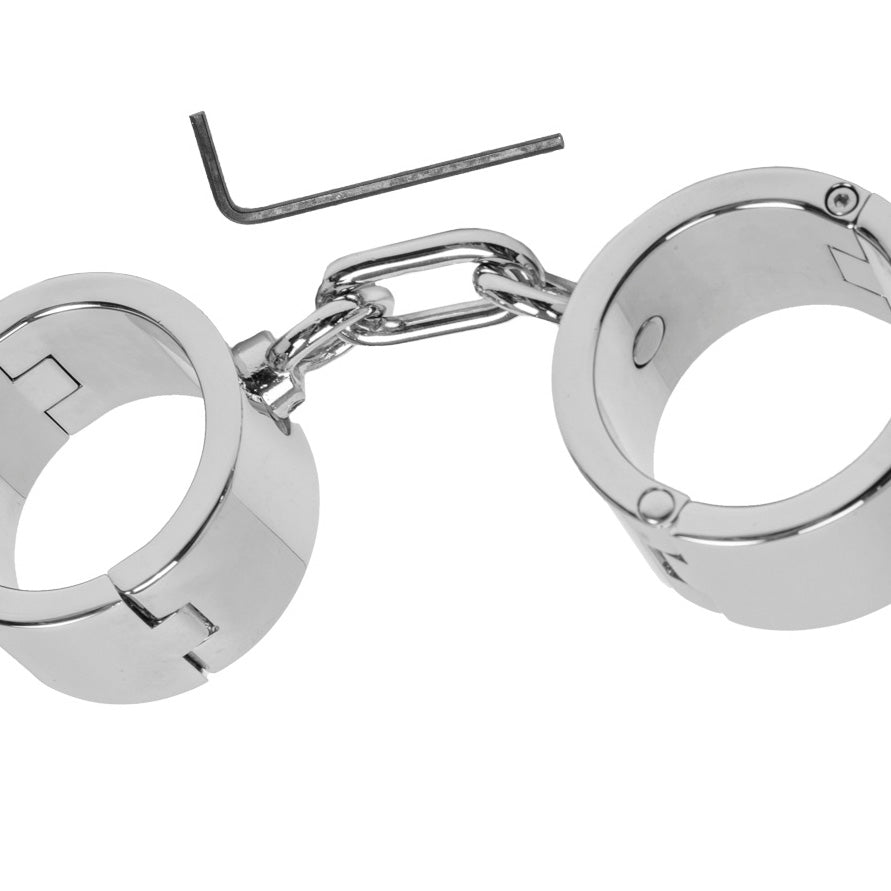 Heavy Duty Bondage Restraint Wrist Cuffs Stainless Steel BDSM Handcuffs