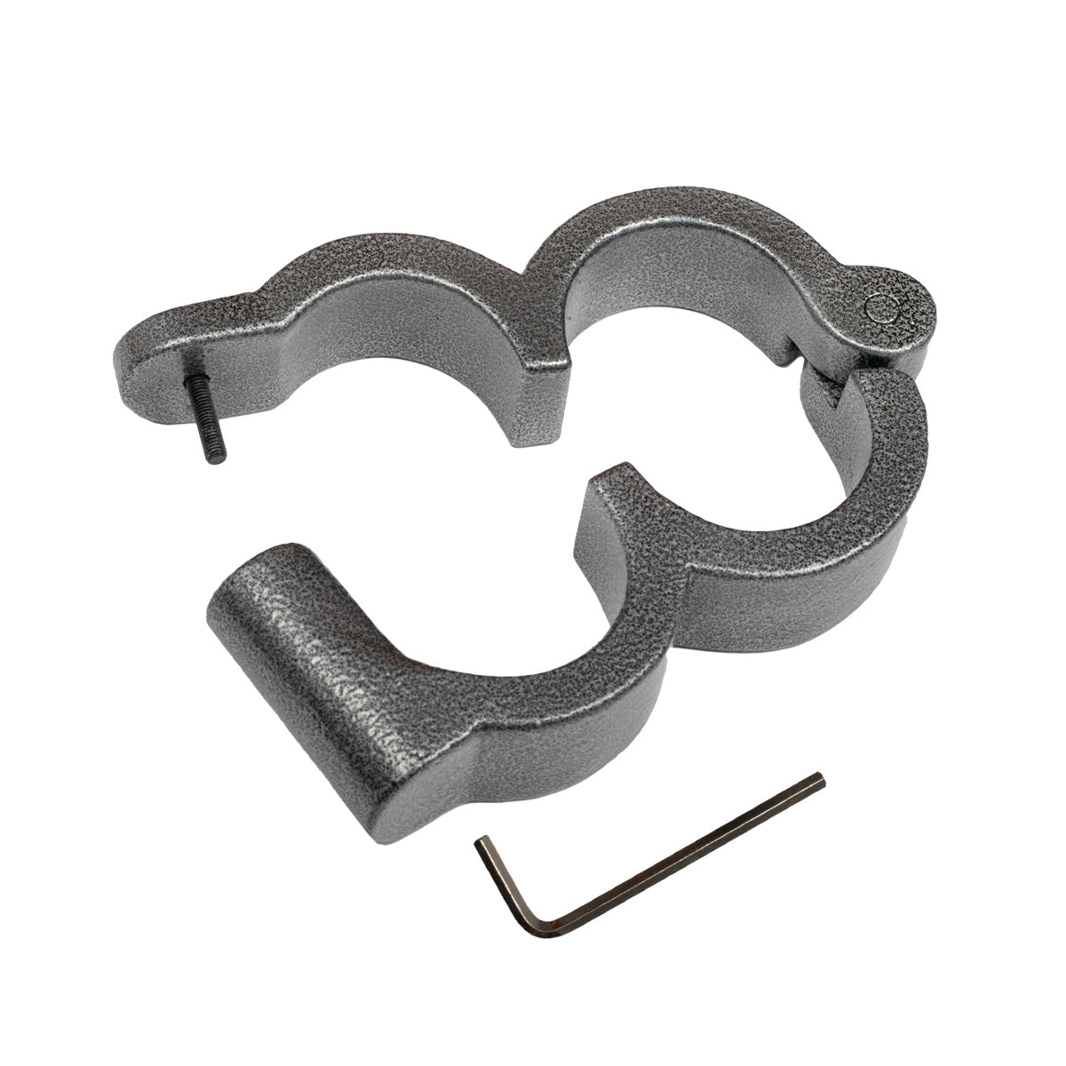 Open hinged metal wrist restraint with included Allen key