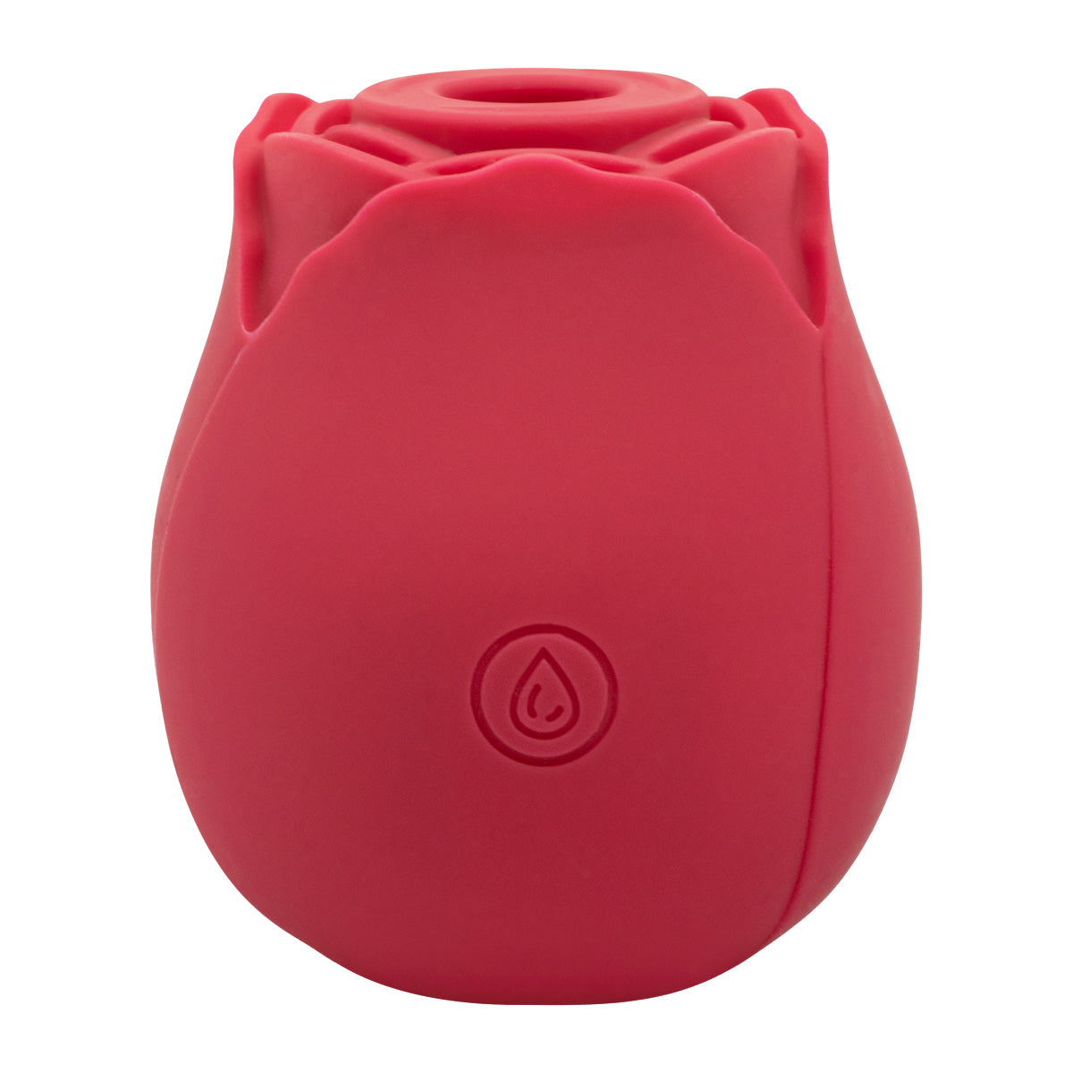 Rechargeable red rose suction toy with 10 air-pulse settings
