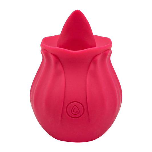 Rose tongue vibrator with vibrating silicone petals