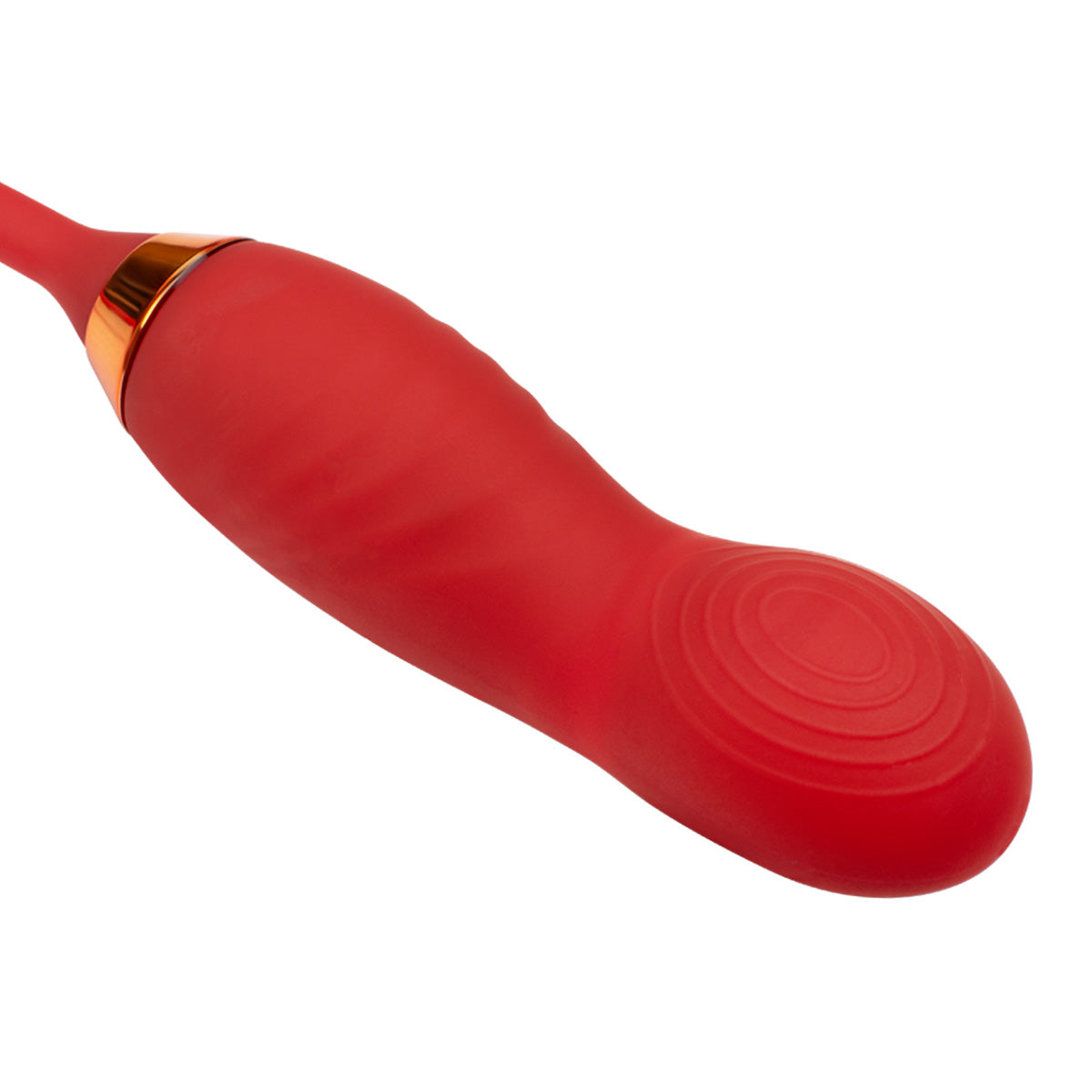 Red dual-action rose suction toy with flexible G-spot arm
