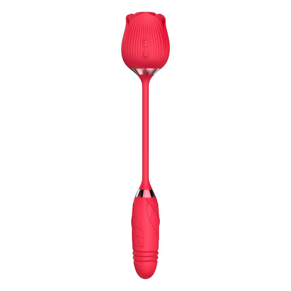 2-in-1 Rose Clitoral Suction Toy & Bullet Vibrator Rechargeable