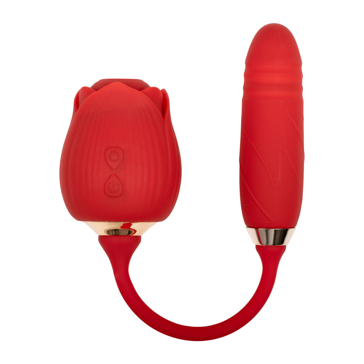Red rose suction and bullet dual stimulation vibrator KR-1038