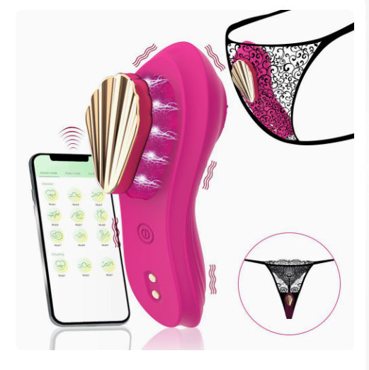 Red app-controlled wearable panty vibrator