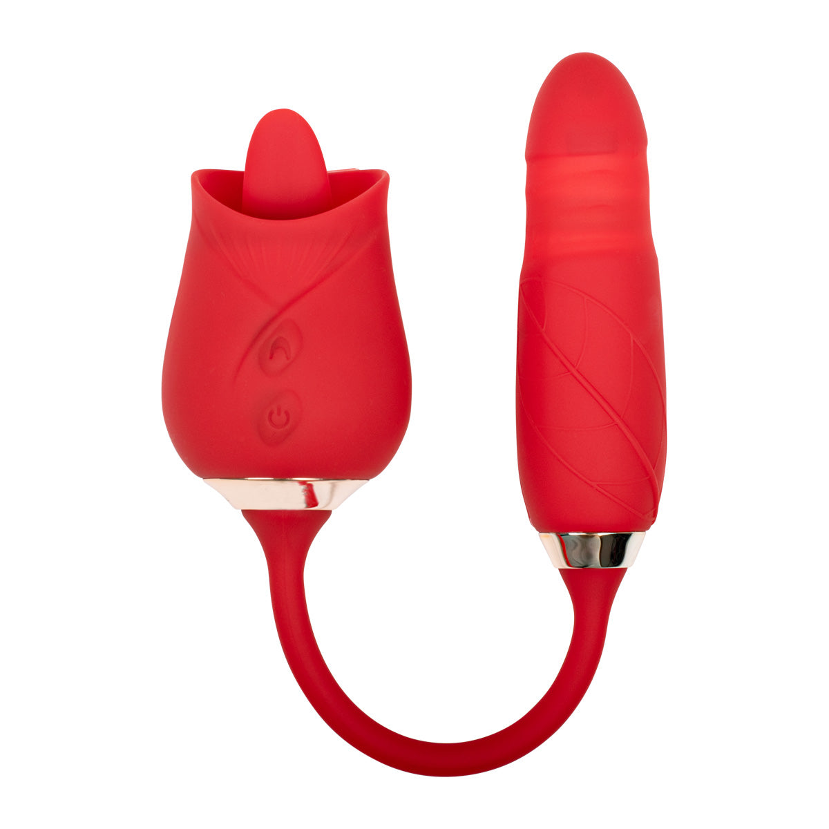 Red rose tongue and bullet dual stimulation vibrator KR-1040
