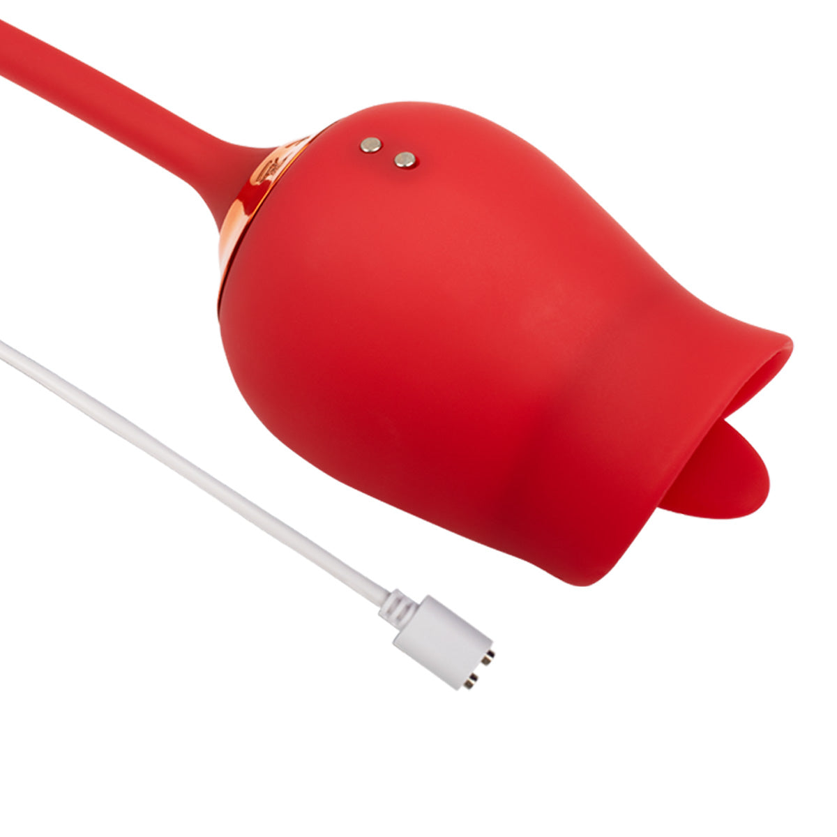 KR-1040 rechargeable red rose tongue and bullet vibrator