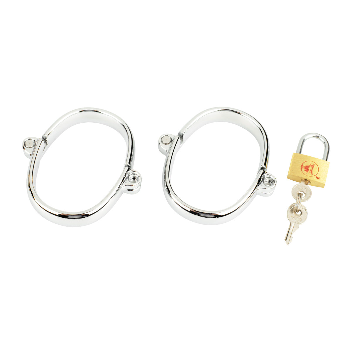 Heavy Duty Steel Locking Bondage Wrist Restraint BDSM Cuffs with Padlock & Keys