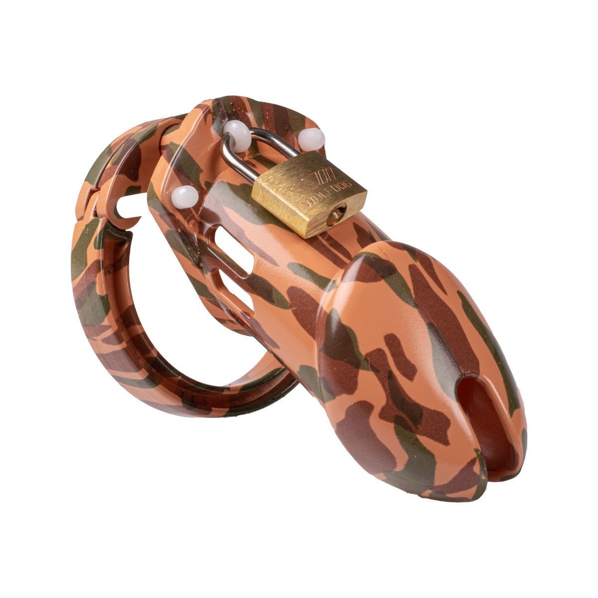 Long lockable male chastity tube with camouflage design