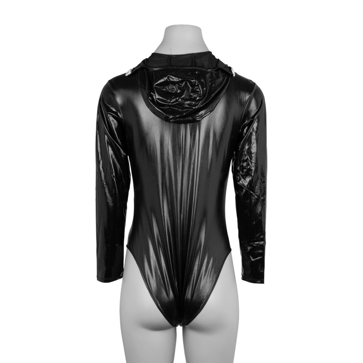 Black wet look bodysuit catsuit Small Medium
